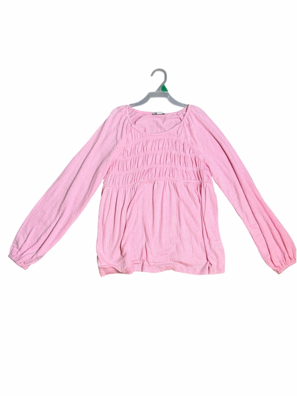 crown & ivy Pink Long-Sleeve Smocked Peasant Top for Kids
